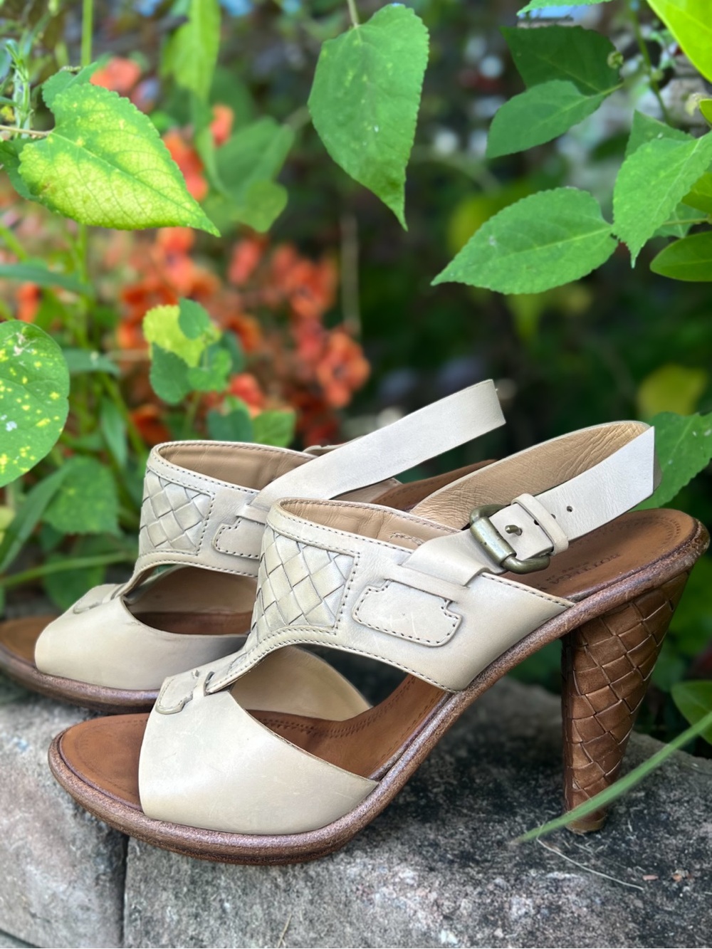 Vintage Bottega Veneta Intrecciato Woven Leather Heels US 7.5 | EU38 | Italy